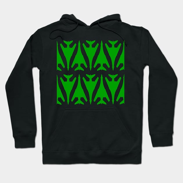 Rockwell B-1 Lancer - Green & White Pattern Design Hoodie by PlaneJaneDesign